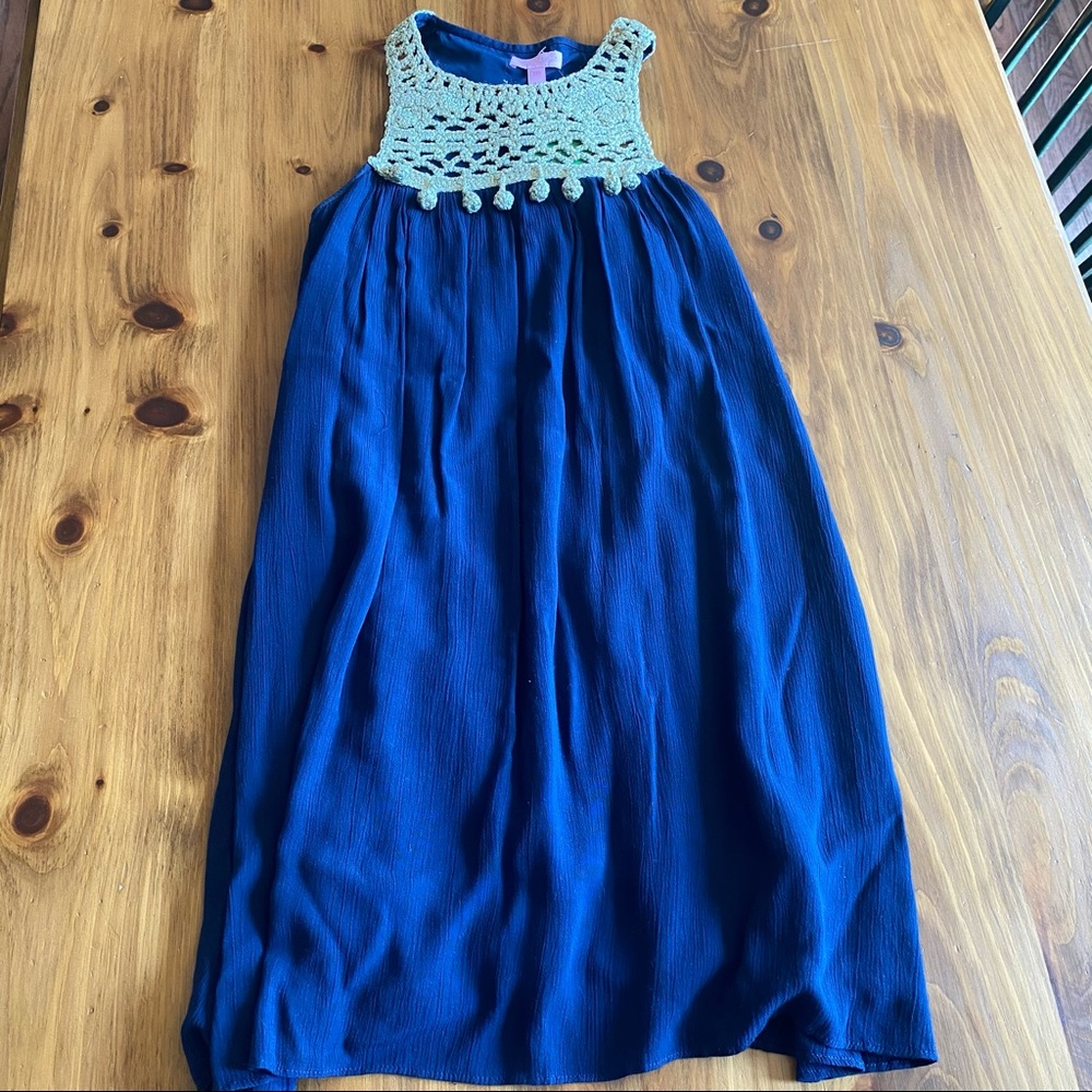 Lilly Pulitzer Navy Blue Dress w/ gold tassels